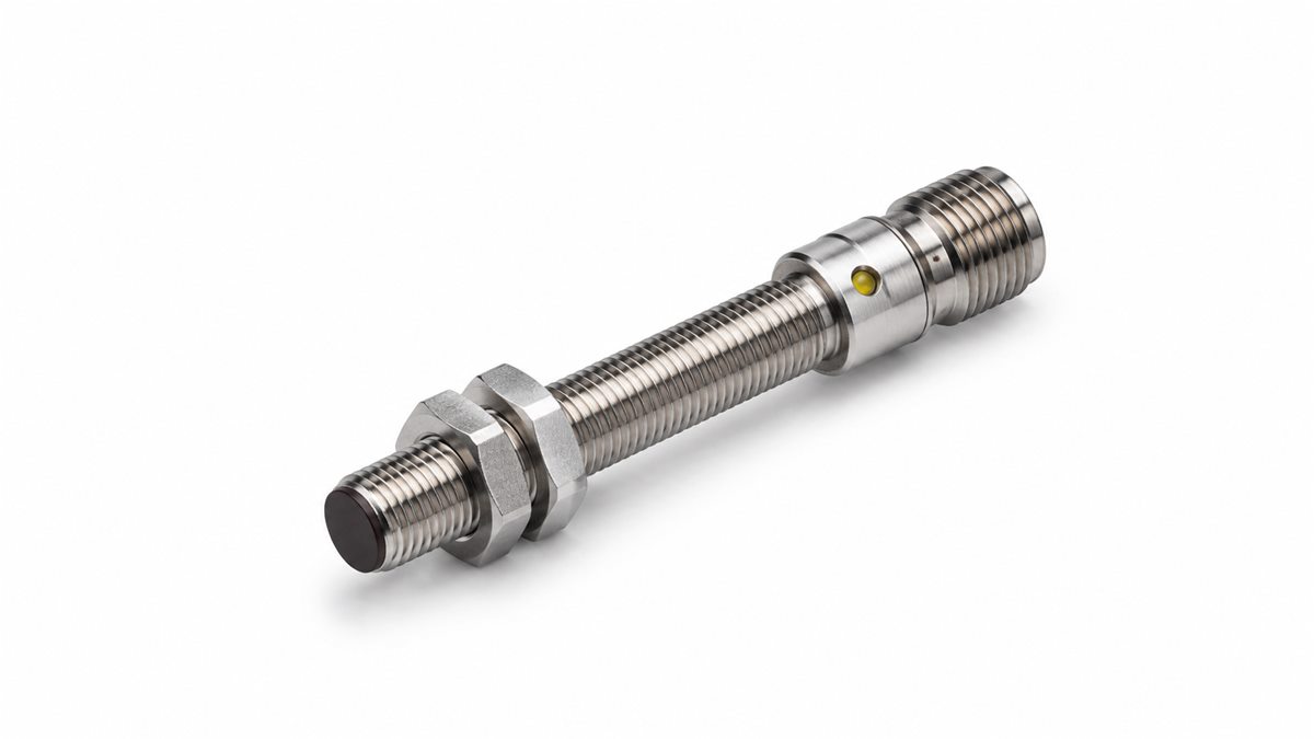 سنسور القایی Balluff مدل BES 516-324-S 4-C با بدنه استیل M8، دو مهره نصب و اتصال انتهایی